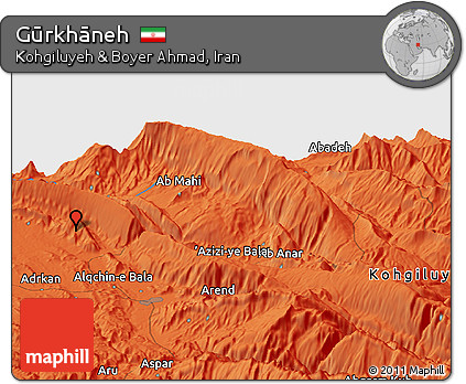 Political Panoramic Map of Gūrkhāneh