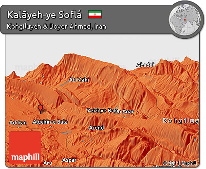 Political Panoramic Map of Kalāyeh-ye Soflá
