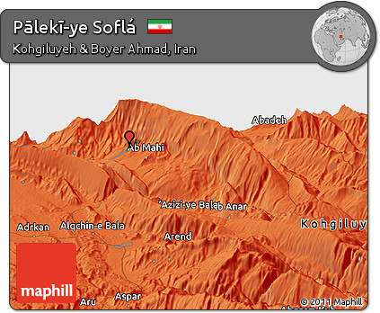 Political Panoramic Map of Pālekī-ye Soflá