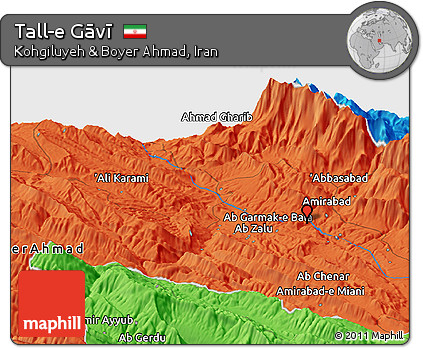 Political Panoramic Map of Tall-e Gāvī