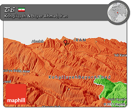 Political Panoramic Map of Zīzī