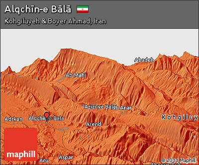 Political Panoramic Map of Alqchīn-e Bālā