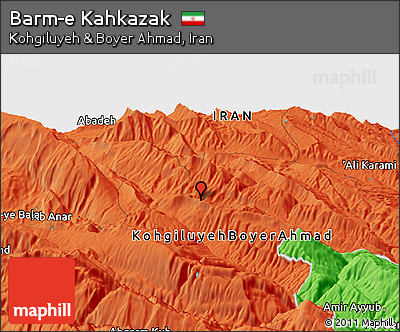 Political Panoramic Map of Barm-e Kahkazak