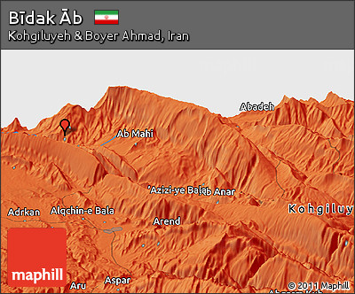 Political Panoramic Map of Bīdak Āb