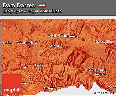 Political Panoramic Map of Dam Darreh