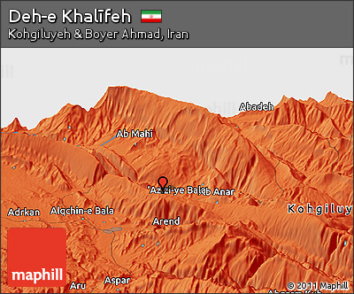 Political Panoramic Map of Deh-e Khalīfeh
