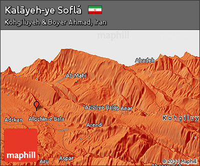 Political Panoramic Map of Kalāyeh-ye Soflá