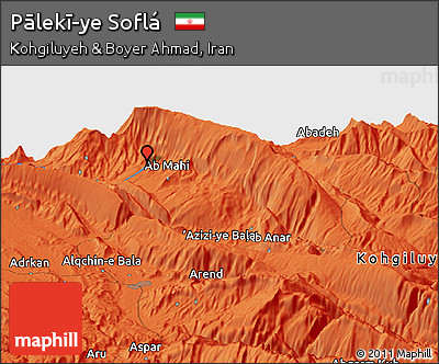 Political Panoramic Map of Pālekī-ye Soflá