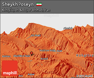 Political Panoramic Map of Sheykh Ḩoseyn
