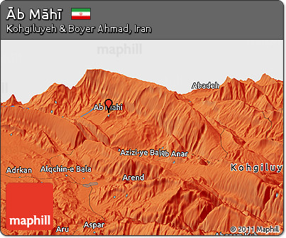 Political Panoramic Map of Āb Māhī