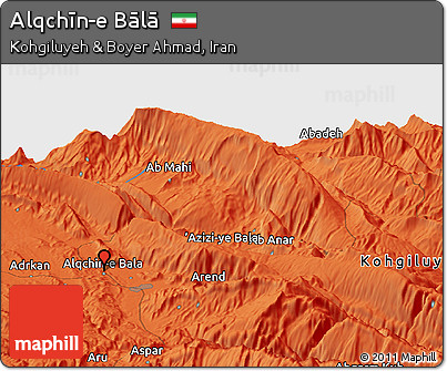 Political Panoramic Map of Alqchīn-e Bālā