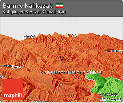 Political Panoramic Map of Barm-e Kahkazak