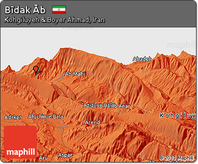 Political Panoramic Map of Bīdak Āb