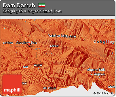 Political Panoramic Map of Dam Darreh