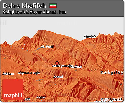 Political Panoramic Map of Deh-e Khalīfeh