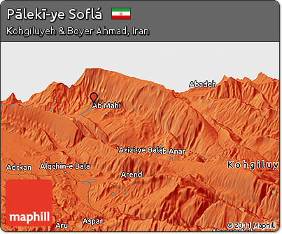 Political Panoramic Map of Pālekī-ye Soflá