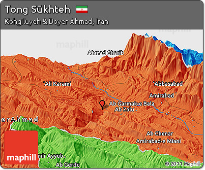Political Panoramic Map of Tong Sūkhteh