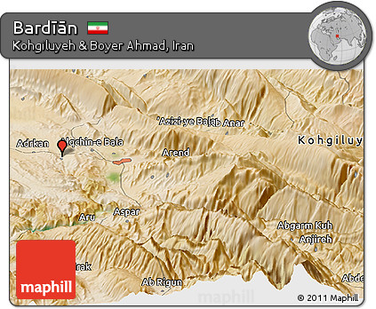 Satellite Panoramic Map of Bardīān