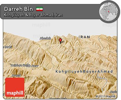 Satellite Panoramic Map of Darreh Bīn