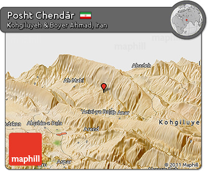 Satellite Panoramic Map of Posht Chendār
