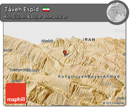 Satellite Panoramic Map of Ţāveh Espīd