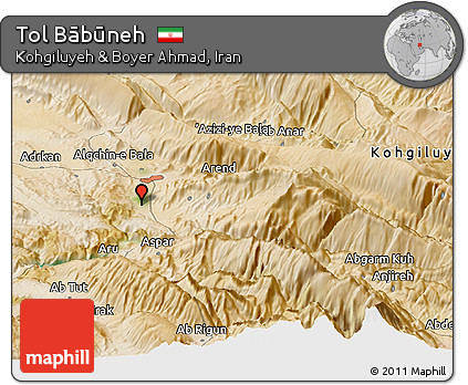 Satellite Panoramic Map of Tol Bābūneh