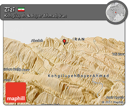 Satellite Panoramic Map of Zīzī