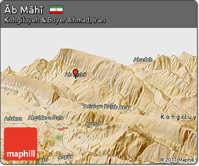 Satellite Panoramic Map of Āb Māhī
