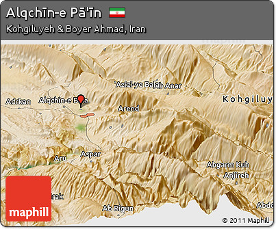Satellite Panoramic Map of Alqchīn-e Pā'īn