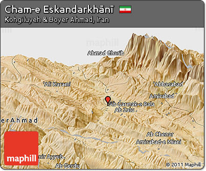 Satellite Panoramic Map of Cham-e Eskandarkhānī