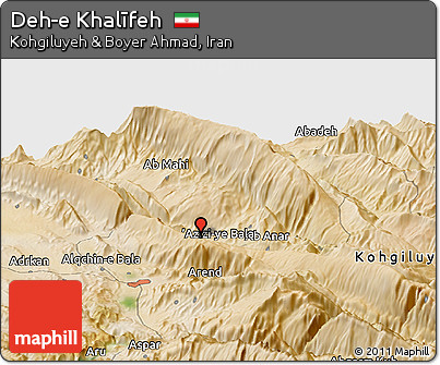 Satellite Panoramic Map of Deh-e Khalīfeh