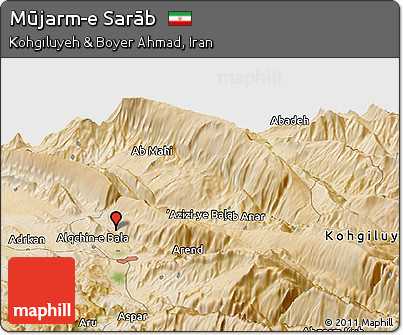 Satellite Panoramic Map of Mūjarm-e Sarāb
