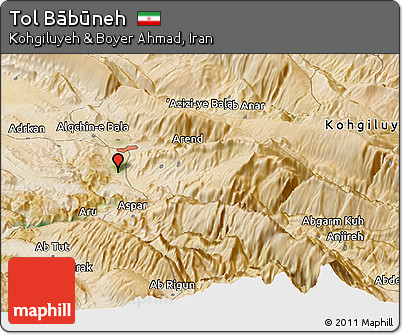 Satellite Panoramic Map of Tol Bābūneh