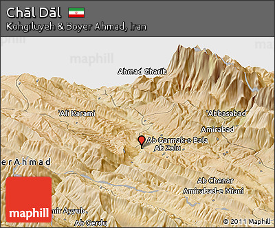 Satellite Panoramic Map of Chāl Dāl