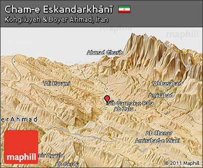 Satellite Panoramic Map of Cham-e Eskandarkhānī
