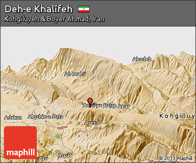Satellite Panoramic Map of Deh-e Khalīfeh