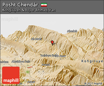 Satellite Panoramic Map of Posht Chendār