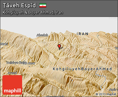Satellite Panoramic Map of Ţāveh Espīd