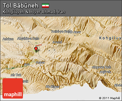 Satellite Panoramic Map of Tol Bābūneh