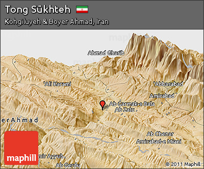 Satellite Panoramic Map of Tong Sūkhteh