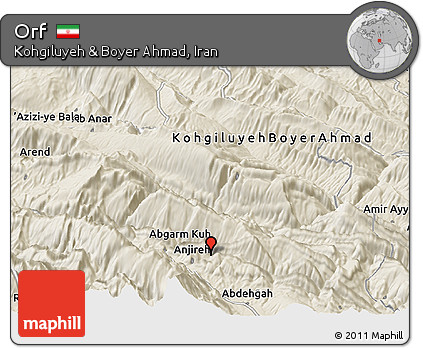 Shaded Relief Panoramic Map of Orf