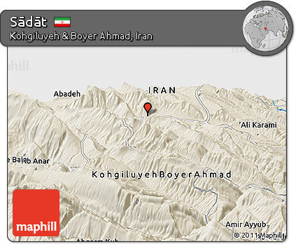 Shaded Relief Panoramic Map of Sādāt
