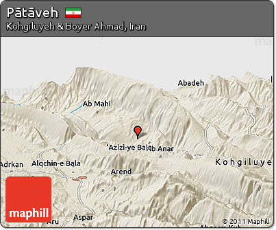Shaded Relief Panoramic Map of Pātāveh