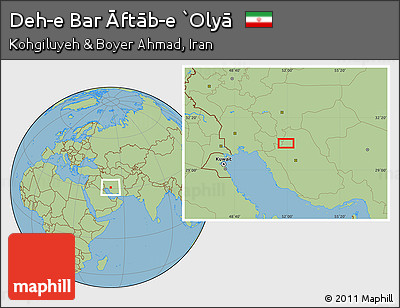 Savanna Style Location Map of Deh-e Bar Āftāb-e `Olyā