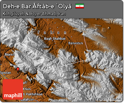 Physical Map of Deh-e Bar Āftāb-e `Olyā