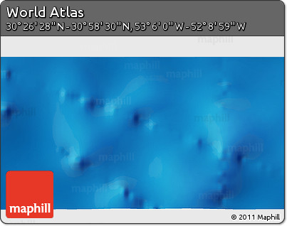 Physical 3D Map of the Area around 30° 42' 29" N, 52° 37' 30" W