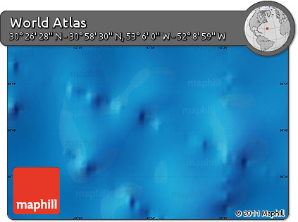 Physical Map of the Area around 30° 42' 29" N, 52° 37' 30" W
