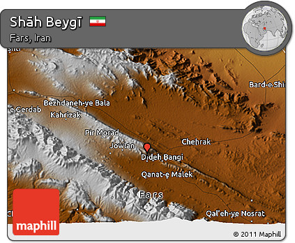 Physical 3D Map of Shāh Beygī
