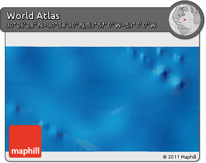 Physical 3D Map of the Area around 30° 42' 29" N, 53° 28' 30" W