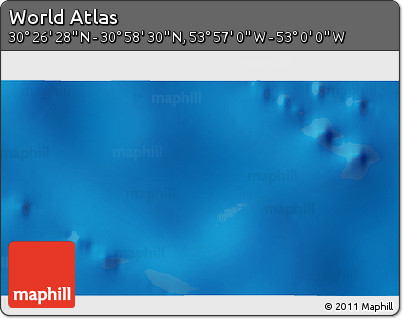 Physical 3D Map of the Area around 30° 42' 29" N, 53° 28' 30" W